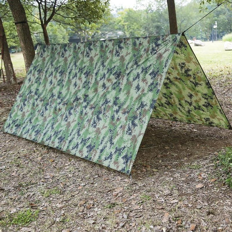 Outdoor Shelter Ultralight Tarp Camping Survival Sun Shelter Multifunctional Waterproof Beach Awning Beach Tent Mat Rain Shelter