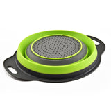 Folding Strainer Bowl Outdoor Camping Tableware Sets Silicone Folding Colander Strainer Draining Bowl Portable Camping Cookware