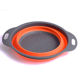 Folding Strainer Bowl Outdoor Camping Tableware Sets Silicone Folding Colander Strainer Draining Bowl Portable Camping Cookware