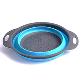 Folding Strainer Bowl Outdoor Camping Tableware Sets Silicone Folding Colander Strainer Draining Bowl Portable Camping Cookware