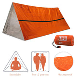 2 Person Emergency Shelter Outdoor Waterproof Thermal Blanket Rescue Camping SOS  Sleeping Bag  Survival Tube Tent With Whistle