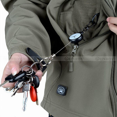 EDC Outdoor Steel Rope Burglar Keychain Tactical Retractable Key Chain Camping Key Ring