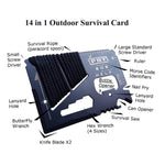 14 in 1 Credit Card Mini Wallet SOS Survival Knife Stainless Steel Multi Functional Outdoor Camping Ninja Rescue Pocket Tool