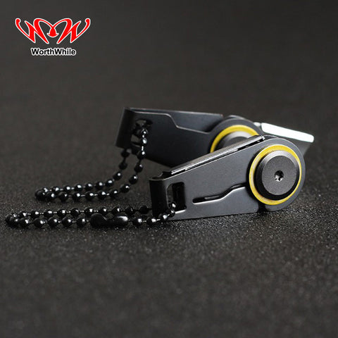 WorthWhile Creative Mini Zipper Knife Portable Outdoor Survival Emergency Tool Foldable Stainless Steel EDC Key Ring