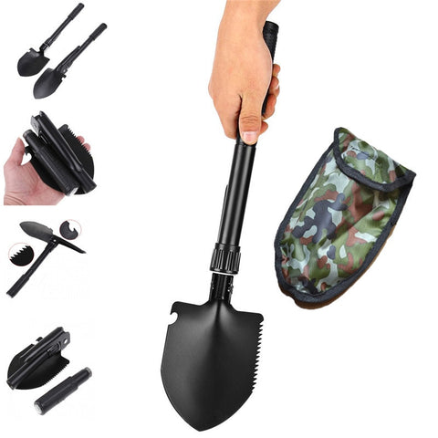 Military Portable Folding Survival Shovel  Emergency Garden Camping Outdoor Mini Survival Pocket Tools Stainless Steel Handle