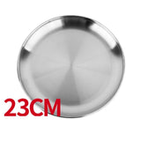 Camping 16-28cm Dia Stainless Steel Tableware Dinner Plate Food Container Thanksgiving Day