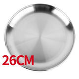 Camping 16-28cm Dia Stainless Steel Tableware Dinner Plate Food Container Thanksgiving Day